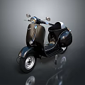 Classic Black Vintage Scooter With Silver Accents And Retro Design