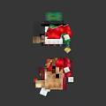 Pixel Style Christmas Themed Decorative Items Including Tree Gift Boxes Hats And Reindeer