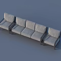 Modern Sectional Sofa Set With Multiple Seating Units And Comfortable Armrests 3d model