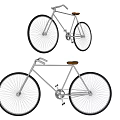 Vintage Bicycles With Sleek Silver Frame Brown Seat And Black Tires