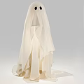 White Ghost Shaped Cloth Halloween Decorative Art Installation With Various Sizes And Simple Facial Features