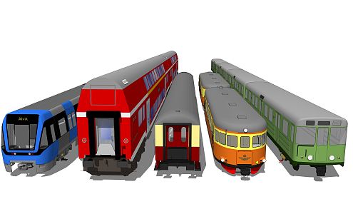 modern train track train 3d model