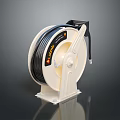 LEADER Industrial Cable Reel With White Frame Black Cable And Rotating Handle Storage