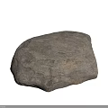 Silhouette of a Person Standing Next to a Large Stone on Simple Gray Background