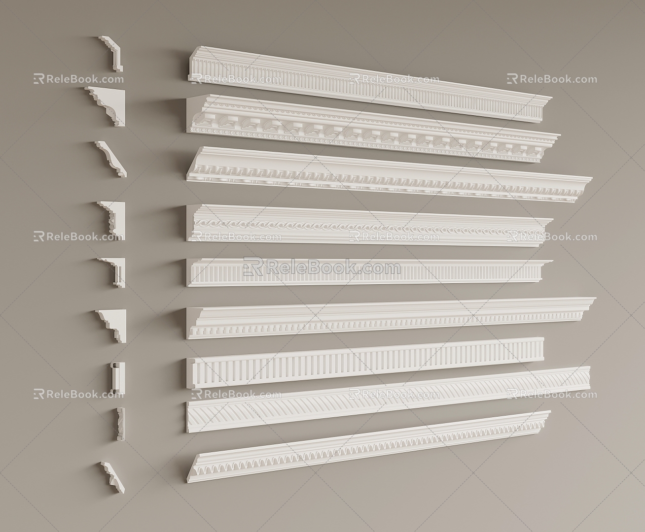 Jane Europe plaster line 3d model