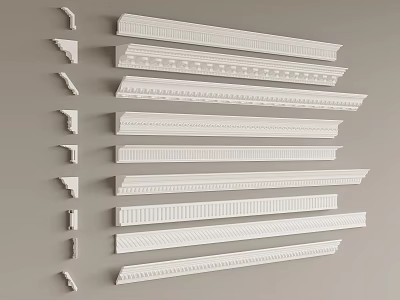Various Styles Of Decorative Ceiling Moldings 3d model
