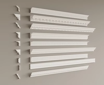 Various Styles Of Decorative Ceiling Moldings 3d model