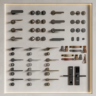 Modern door handle hardware handle combination handle combination lock 3d model