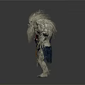 Mythical Creature With Detailed Organ Features And Long White Hair Muscular Body