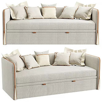 Modern Light Luxury Multiplayer Sofa 3d model