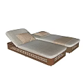 Comfortable Rattan Lounge Chairs With Wooden Frames Light Cushions And Soft Pillows