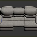 Light Beige Three Seater Sofa With Soft Upholstered Fabric And Modern Living Room Design