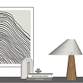 Solid wood table lamp 3d model