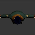 3D Game Movie Character Police Officer With Black Hat Brown Beard Green Coat