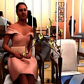 Cozy Café Interior With Stylish Seating Yellow Flowers And Relaxed Customers