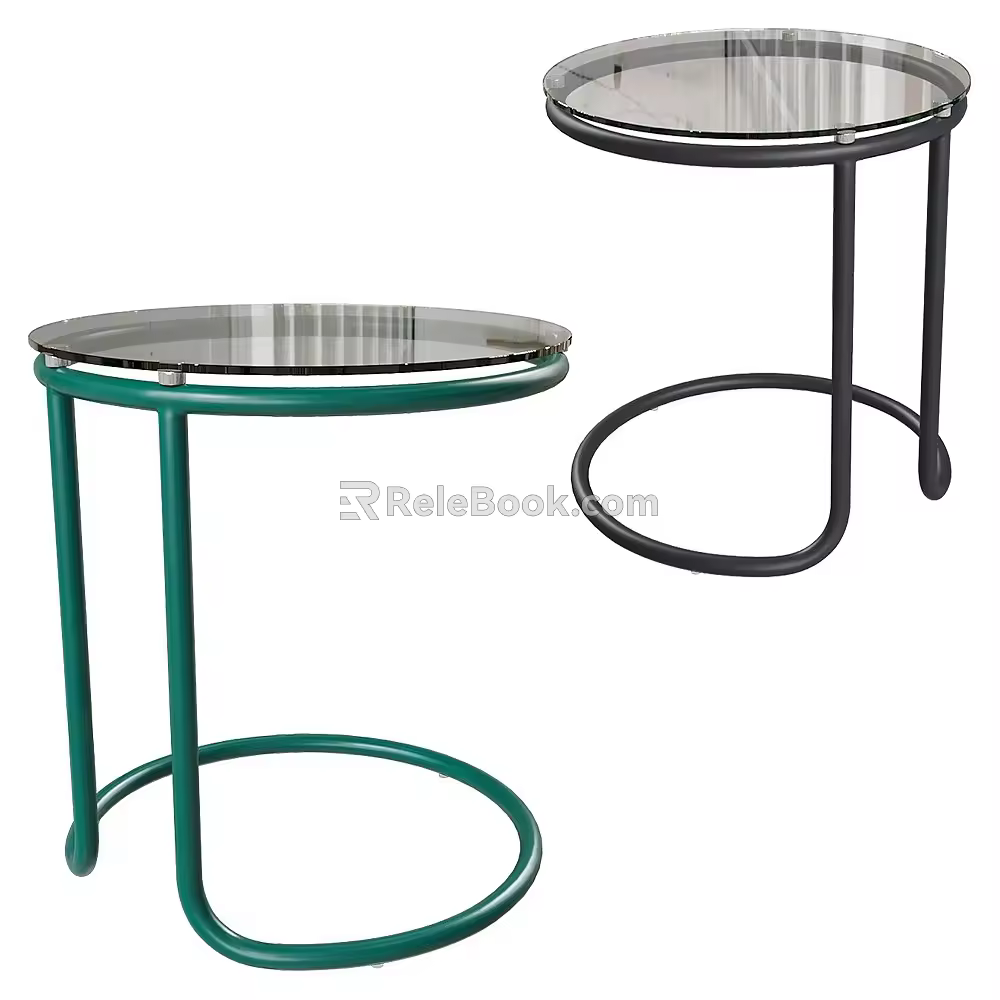 Coffee Table Round Table Metal Glass Table Outdoor Table Art Table 3d model