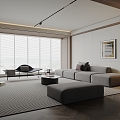 Italian Minimalist Living Room Sofa Coffee Table Combination 3d model