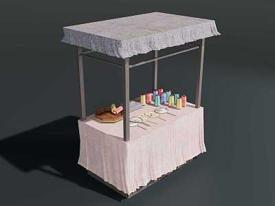 Market Sale Car Groceries Booth 3d model