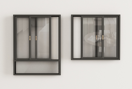 modern sliding window 3d model