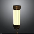 Golden And White Ribbed Decorative Column Furniture With Ornate Base And Top