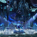 Luxury Banquet Hall Interior With Modern Lighting And Elegant Table Decorations