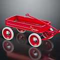 Vintage Red Spearhead Wagon With White Wheels Metal Body And Classic Design