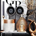 Modern Decorative Ornament Set With Dried Flowers Metal Vase And Geometric Accents