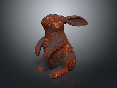 Rustic Rabbit Statue For Children Playful Bedroom Decoration 3d model