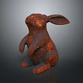 Rustic Rabbit Statue For Children Playful Bedroom Decoration 3d model