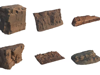 Quarry stone cliff boulder pile 3d model