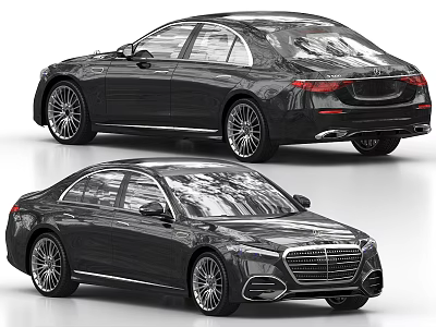 Black Luxury Sedan With Sleek Design Streamlined Body And Alloy Wheels 3d model