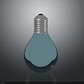 Transparent Blue Bulb Shaped Water Transport With Reflection On Gray Background