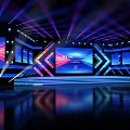 Modern Stage Setup With Colorful Lighting LED Screens And High Tech Backdrops 3d model