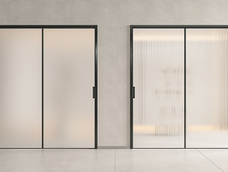 Modern Minimalist Sliding Door Trackless Glass Door Sliding Door Invisible Track Door Frosted Glass Door Changhong Glass Door Pocket Door Ghost Door 3d model