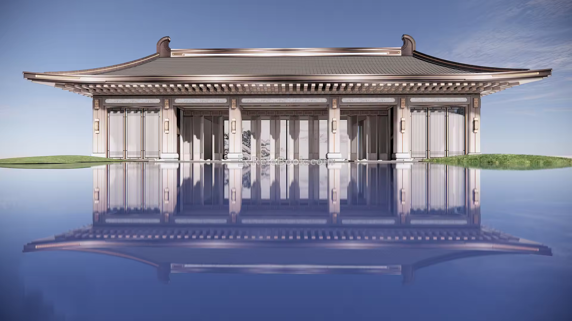 Chinese-style ancient building of the Great Hall of the Great Hero 3d model