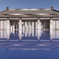 Chinese-style ancient building of the Great Hall of the Great Hero 3d model