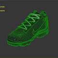 Gray Knit Running Shoes With White Laces And Air Cushion Outsole