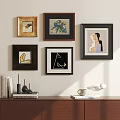 Abstract Paintings Wall Art With Different Frames In Contemporary Interior Design