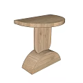 Wooden Dining Table With Simple Modern Design And Curved Wooden Base 3d model