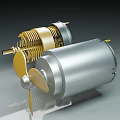 High Quality Industrial Motors With Golden Components And Silver Casing Featuring Fan Blades