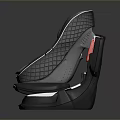 Modern Public Chair With Grey Black Upholstery And Red Accent Features