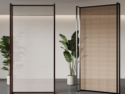 New Chinese-style Screen Partition Hollow Partition Rattan Screen model