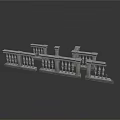 Architectural Stone Railing Models With Detailed Decorative Balustrades And Columns 3d model