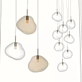 Modern Glass Pendant Lights With Transparent And Brown Shades For Interior Decor