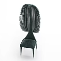 Elegant Modern Single Chair With Woven Backrest And Upholstered Seat Design
