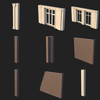 Doors and Windows Window Frame Pillars 3d model