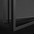 Modern Black Framed Casement Door With Louvered Glass And Smooth Opening