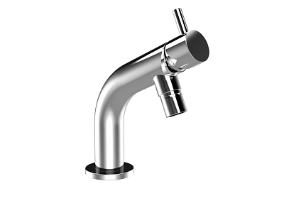 Sleek Modern Stainless Steel Faucet With Curved Spout And Single Handle Design For Home 3d model
