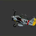 Vintage Fighter Plane Scale Model With Detailed Propeller And Military Design