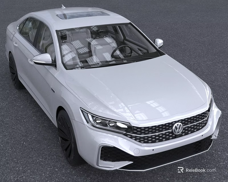 White Volkswagen Sedan With Sleek Exterior Design 3d model 